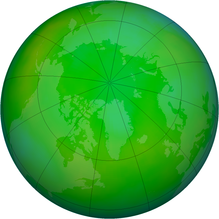 Arctic ozone map for July 2002